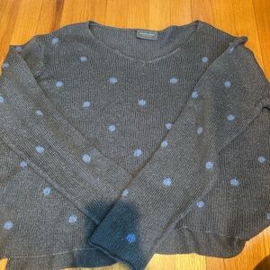 Wooden Ships Gray and Blue V-Neck Sweater